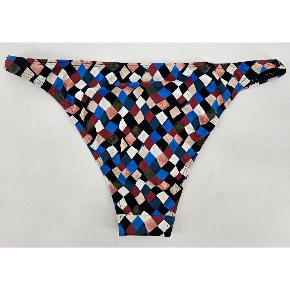 New Tory Burch Clemence Hipster Bikini Bottoms Womens S Swim Checkered